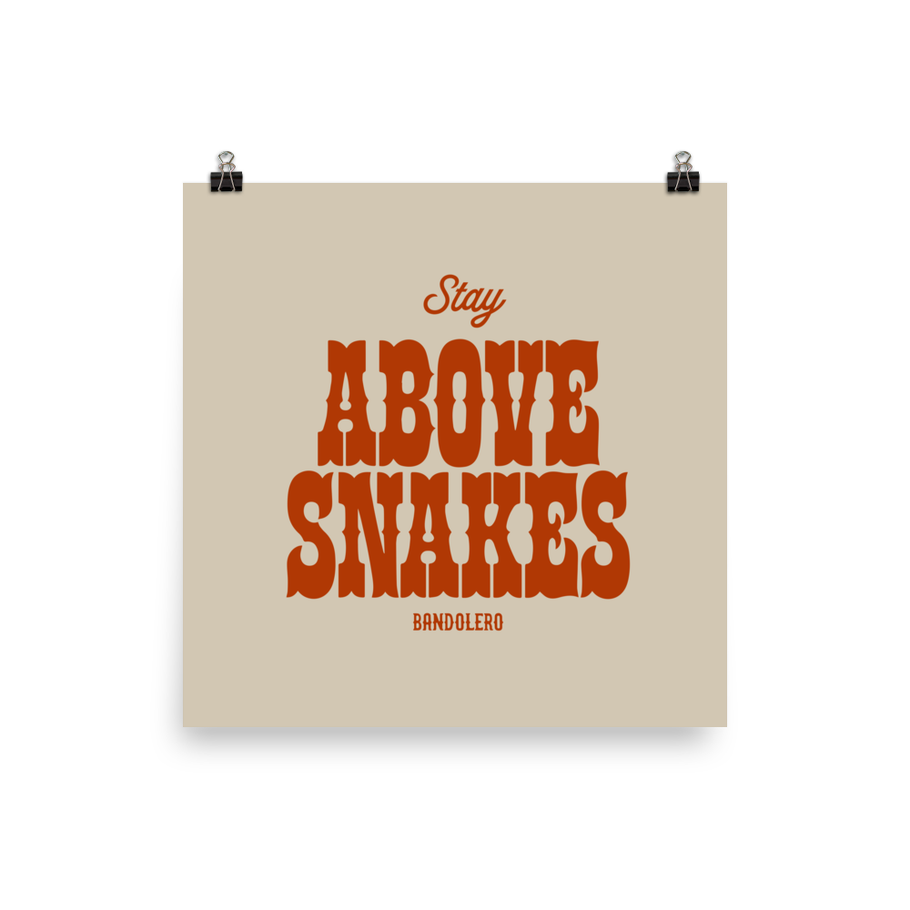 Bandolero Stay Above Snakes 12x12 Print